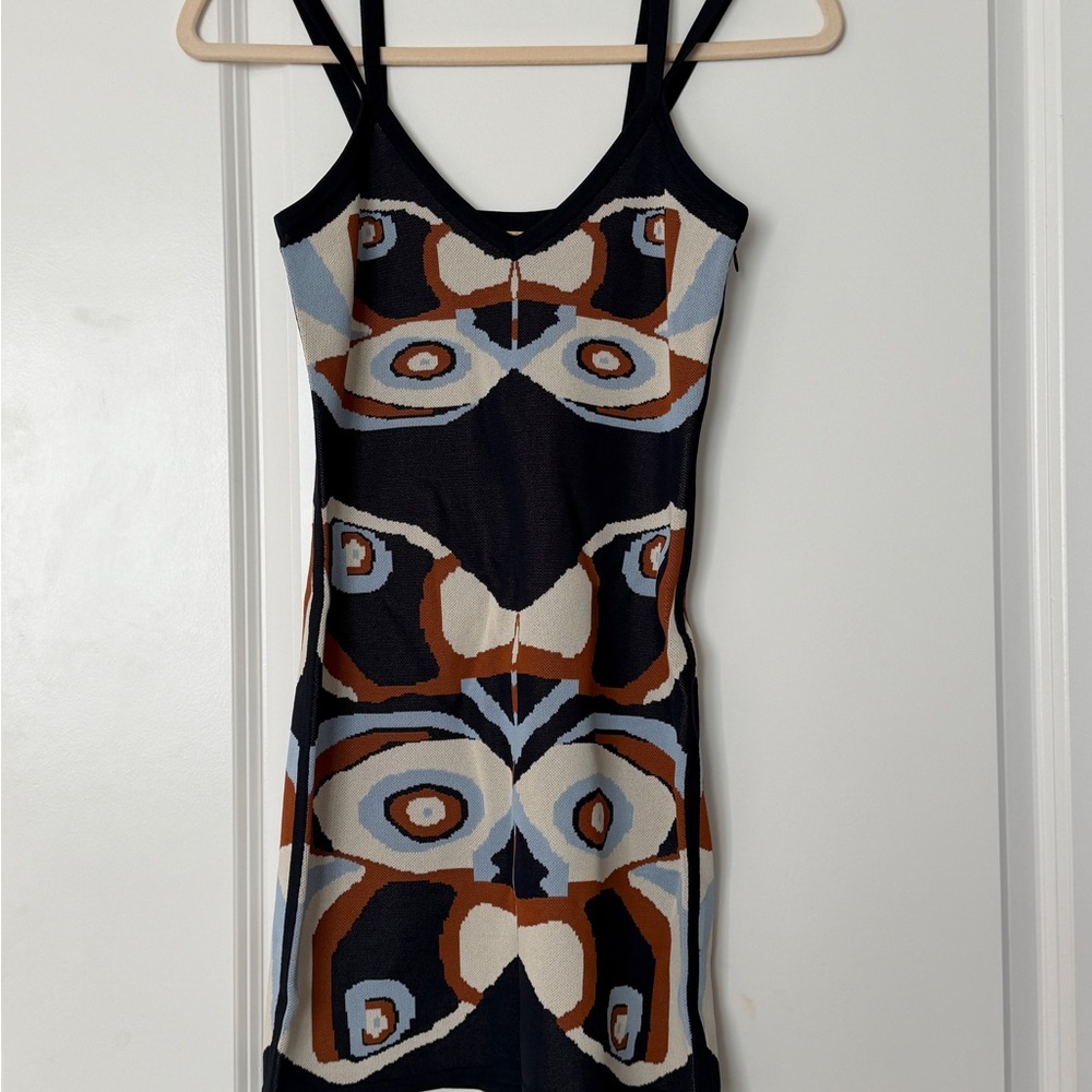 Alexis Black Multi-Pattern Mini Dress